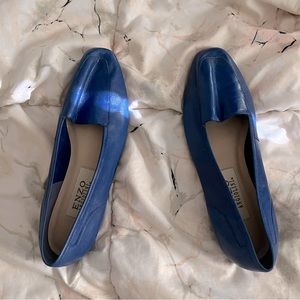 Cute vintage blue slip on flat shoes 👠💙